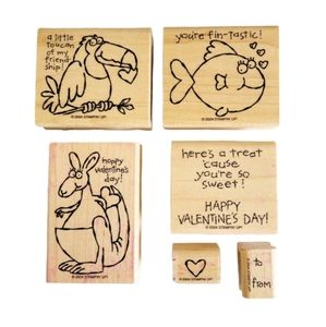 Vintage 2004 Stampin Up! Set of 6 Toucan of my Love Rubber Stamps